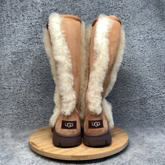 UGG Sunburst Tall Boots Size 10 Women Chestnut 5218 - Picture 5 of 7